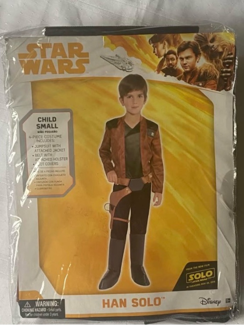 Disney Deluxe Han Sol Costume 4 Piece Child Boys Size Small 4-6yrs NEW
